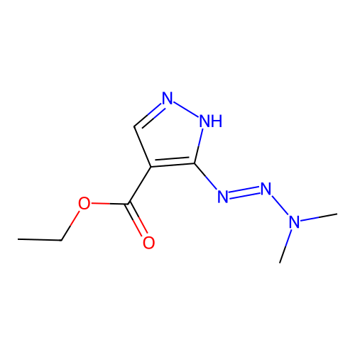 Ethyl (3Z)-3-(dimethylaminohydrazinylidene)pyrazole-4-carboxylate structure