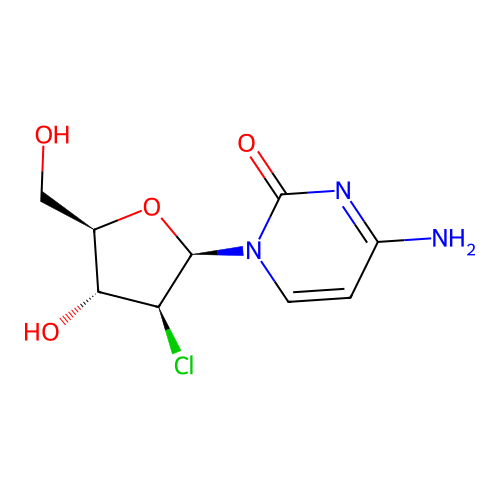 1-(2-chloro-2-deoxy-D-arabinofuranosyl)cytosine structure