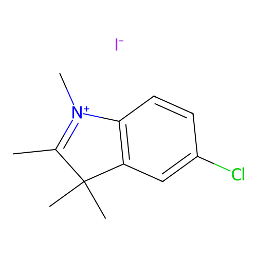 5-Chloro-1,2,3,3-tetramethylindol-1-ium iodide structure