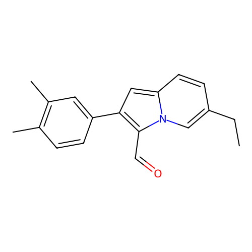 2-(3,4-Dimethylphenyl)-6-ethylindolizine-3-carbaldehyde structure