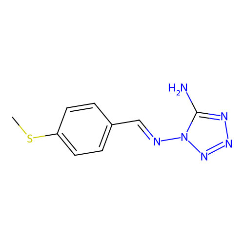 N~1~-{(1E)-[4-(methylthio)phenyl]methylene}-1H-tetrazole-1,5-diamine structure