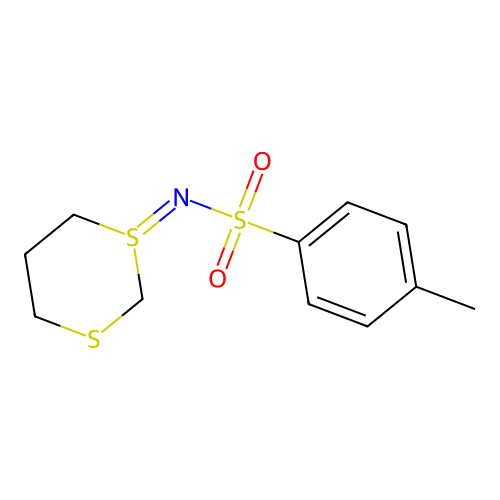N-(1,3-dithian-1-ylidene)-4-methylbenzenesulfonamide structure