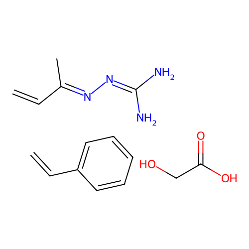 2-[(E)-but-3-en-2-ylideneamino]guanidine;2-hydroxyacetic acid;styrene structure