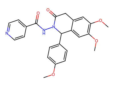 N-[6,7-dimethoxy-1-(4-methoxyphenyl)-3-oxo-1,4-dihydroisoquinolin-2-yl]pyridine-4-carboxamide structure