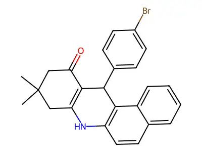 12-(4-bromophenyl)-9,9-dimethyl-8,9,10,12-tetrahydrobenzo[a]acridin-11(7H)-one structure