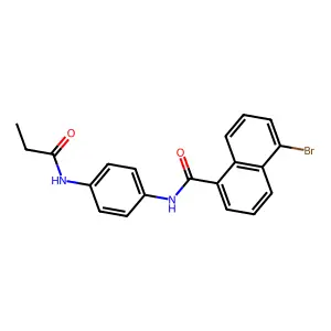 5-bromo-N-[4-(propanoylamino)phenyl]naphthalene-1-carboxamide structure