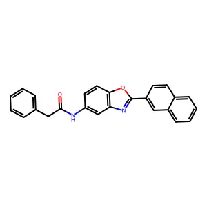 N-[2-(naphthalen-2-yl)-1,3-benzoxazol-5-yl]-2-phenylacetamide structure