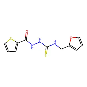 N-(2-furylmethyl)-2-(2-thienylcarbonyl)hydrazinecarbothioamide structure