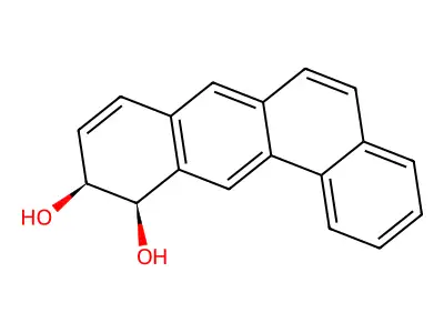 Benz(a)anthracene-10,11-diol, 10,11-dihydro-, cis- structure