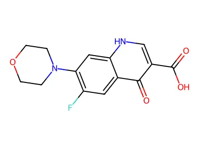6-Fluoro-7-morpholino-4-oxo-1,4-dihydroquinoline-3-carboxylic acid structure