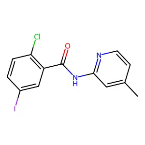 2-chloro-5-iodo-N-(4-methylpyridin-2-yl)benzamide structure