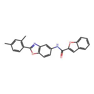 N-[2-(2,4-dimethylphenyl)-1,3-benzoxazol-5-yl]-1-benzofuran-2-carboxamide structure