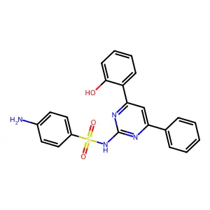 4-amino-N-[4-(2-hydroxyphenyl)-6-phenylpyrimidin-2-yl]benzenesulfonamide structure
