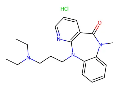 11-(3-Diethylaminopropyl)-6,11-dihydro-6-methyl-5H-pyrido(2,3-b)(1,5)benzodiazepin-5-one HCl structure