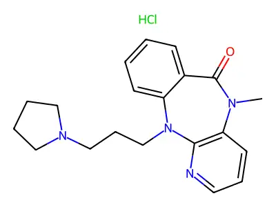 5,11-Dihydro-5-methyl-11-(3-pyrrolidinopropyl)-6H-pyrido(2,3-b)(1,4)benzodiazepin-6-one HCl structure