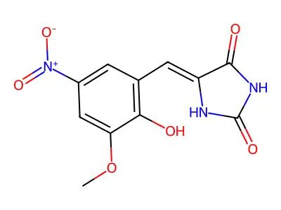 5-[(2-Hydroxy-3-methoxy-5-nitrophenyl)methylidene]imidazolidine-2,4-dione structure
