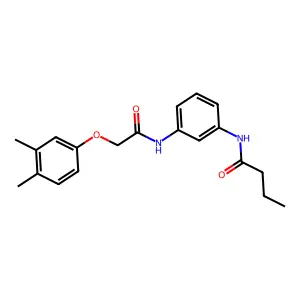 N-[3-[[2-(3,4-dimethylphenoxy)acetyl]amino]phenyl]butanamide structure