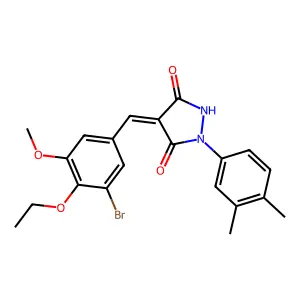 (4Z)-4-[(3-bromo-4-ethoxy-5-methoxyphenyl)methylidene]-1-(3,4-dimethylphenyl)pyrazolidine-3,5-dione structure
