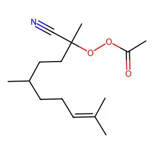 Ethaneperoxoic acid, 1-cyano-1,4,8-trimethyl-7-nonenyl ester structure