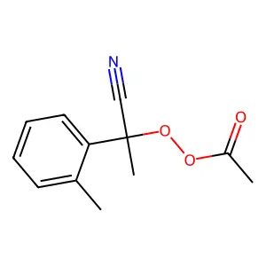 Ethaneperoxoic acid, 1-cyano-1-(2-methylphenyl)ethyl ester structure