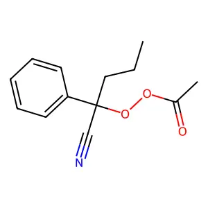Ethaneperoxoic acid, 1-cyano-1-phenylbutyl ester structure