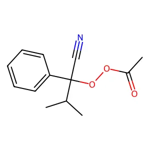 Ethaneperoxoic acid, 1-cyano-2-methyl-1-phenylpropyl ester structure