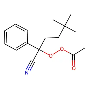 Ethaneperoxoic acid, 1-cyano-4,4-dimethyl-1-phenylpentyl ester structure
