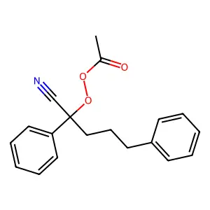 Ethaneperoxoic acid, 1-cyano-1,4-diphenylbutyl ester structure
