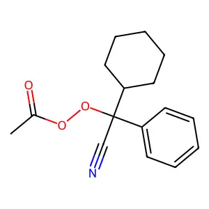 Ethaneperoxoic acid, cyanocyclohexylphenylmethyl ester structure