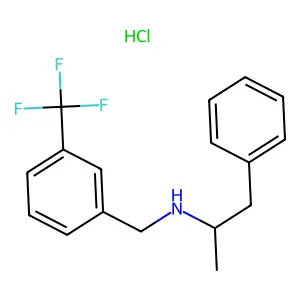 Phenethylamine, alpha-methyl-N-(m-(trifluoromethyl)benzyl)-, hydrochloride, (+)- structure