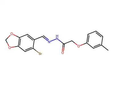 N'-[(6-Bromo-2H-1,3-benzodioxol-5-yl)methylidene]-2-(3-methylphenoxy)acetohydrazide structure
