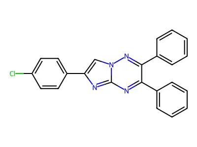 6-(4-Chlorophenyl)-2,3-diphenylimidazo[1,2-b][1,2,4]triazine structure
