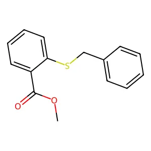 Benzoic acid, 2-[(phenylmethyl)thio]-, methyl ester structure