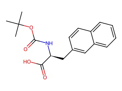 (2R)-2-(((tert-butoxy)carbonyl)amino)-3-(naphthalen-2-yl)propanoic acid structure