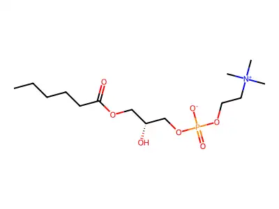 2-[(3-Hexanoyloxy-2-hydroxypropoxy)-hydroxyphosphoryl]oxyethyl-trimethylazanium structure