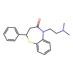 5-(2-(Dimethylamino)ethyl)-2,3-dihydro-2-phenyl-1,5-benzothiazepin-4(5H)-one structure