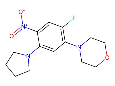 4-[2-fluoro-4-nitro-5-(pyrrolidin-1-yl)phenyl]morpholine structure