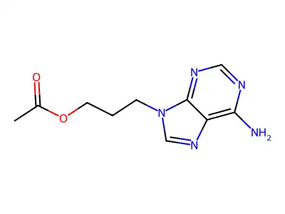 3-(6-amino-9H-purin-9-yl)propyl acetate structure