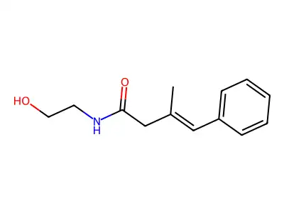 N-(2-hydroxyethyl)-3-methyl-4-phenylbut-3-enamide structure