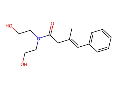 N,N-bis(2-hydroxyethyl)-3-methyl-4-phenylbut-3-enamide structure