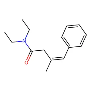 3-Methyl-4-phenyl-3-butenoic acid diethylamide structure