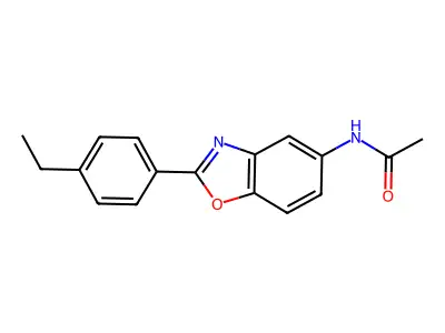 N-[2-(4-ethylphenyl)benzooxazol-5-yl]acetamide structure
