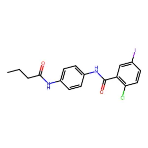 N-(4-Butanamidophenyl)-2-chloro-5-iodobenzamide structure