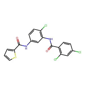 N-[4-chloro-3-[(2,4-dichlorobenzoyl)amino]phenyl]thiophene-2-carboxamide structure