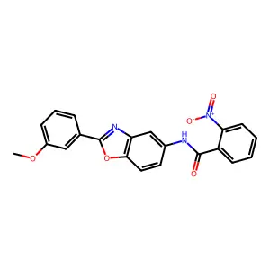 N-(2-(3-methoxyphenyl)-1,3-benzoxazol-5-yl)-2-nitrobenzamide structure