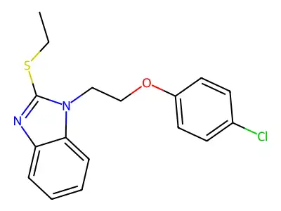 1h-Benzimidazole, 1-[2-(4-chlorophenoxy)ethyl]-2-(ethylthio)- structure