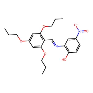 4-Nitro-2-(((2,4,6-tripropoxyphenyl)methylene)amino)phenol structure