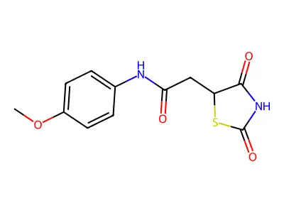 2-(2,4-dioxo-1,3-thiazolidin-5-yl)-N-(4-methoxyphenyl)acetamide structure