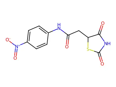 2-(2,4-dioxo-1,3-thiazolidin-5-yl)-N-(4-nitrophenyl)acetamide structure