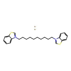 Benzothiazolium, 3,3'-(1,10-decanediyl)bis-, bromide (1:2) structure